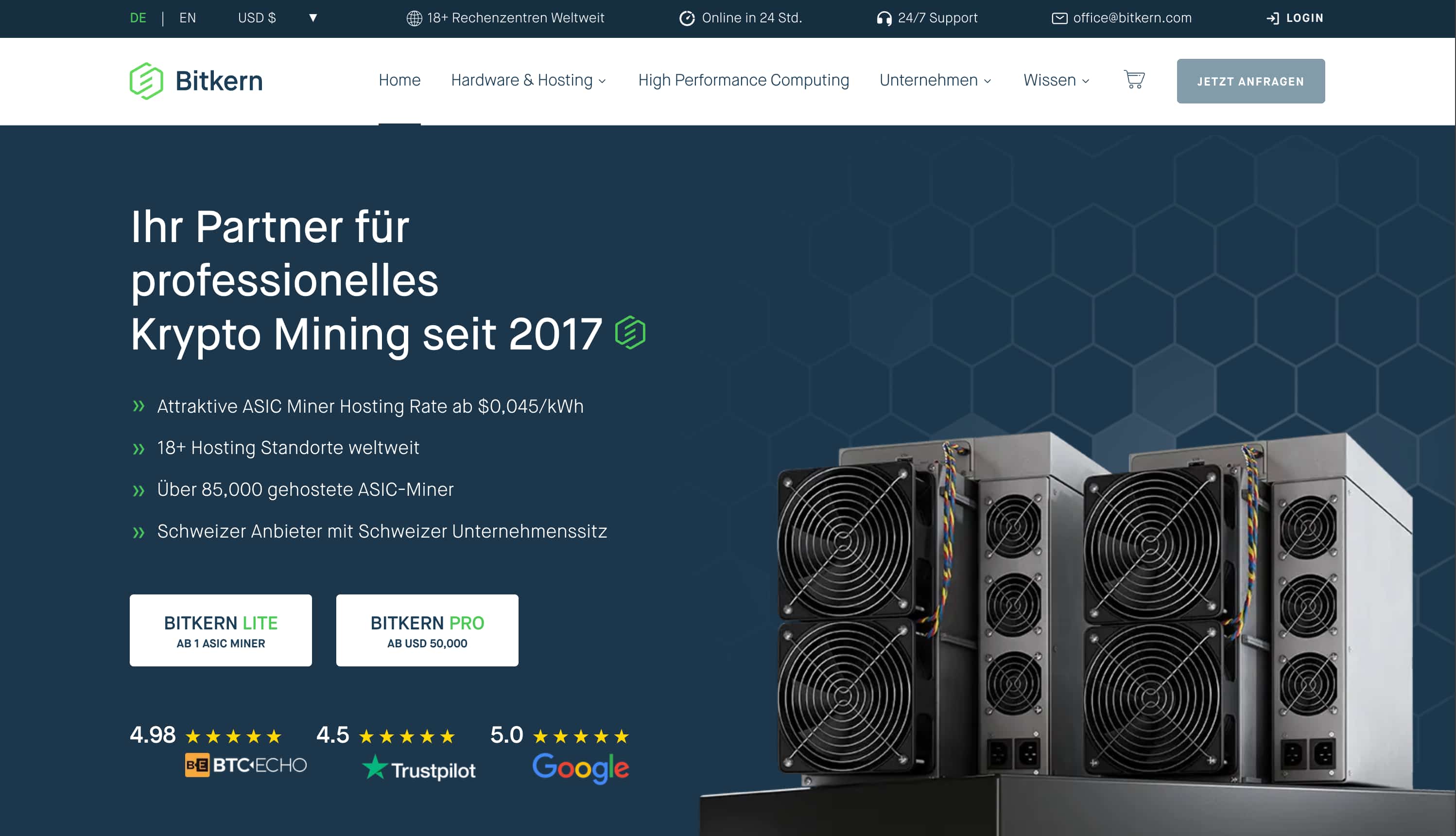 Bitkern platform screenshot