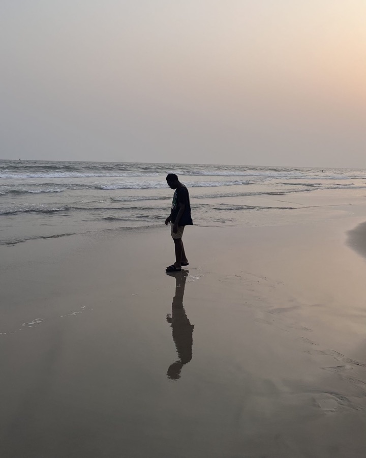 Michael Darko at the sea in Accra